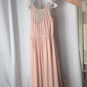 Bill Levkoff Blush Pink Halter Maxi Dress